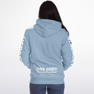 Womens Microfleece Ziphoodie - Angel Blue - Synergetic Heroes