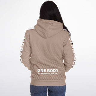 Womens Microfleece Ziphoodie - Taupe Stone - Synergetic Heroes