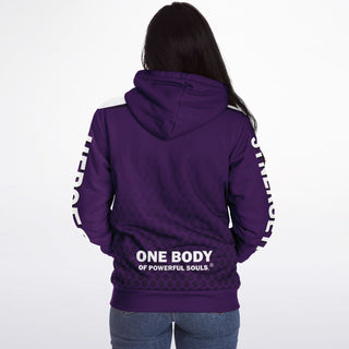 Womens Microfleece Ziphoodie - Purple Shield