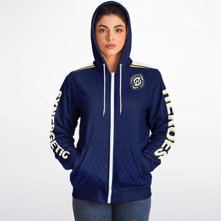 Womens Microfleece Ziphoodie - Midnight Blue - Synergetic Heroes