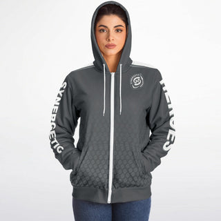 Womens Microfleece Ziphoodie - Shadow Gray - Synergetic Heroes