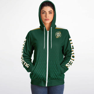 Womens Microfleece Ziphoodie - Emerald Green - Synergetic Heroes