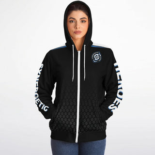 Womens Microfleece Ziphoodie - Obsidian Black - Synergetic Heroes