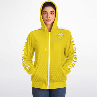 Womens Microfleece Ziphoodie - Yellow Sun - Synergetic Heroes