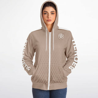 Womens Microfleece Ziphoodie - Taupe Stone - Synergetic Heroes