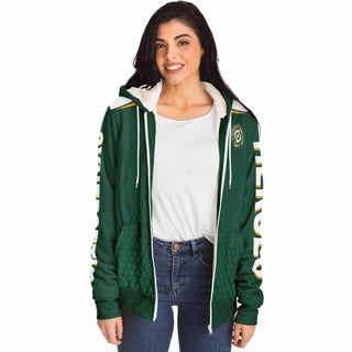 Womens Microfleece Ziphoodie - Emerald Green - Synergetic Heroes