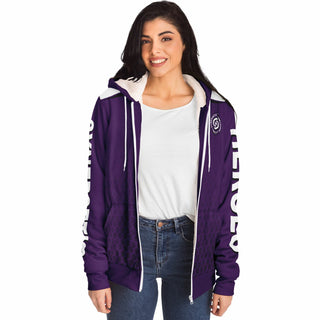 Womens Microfleece Ziphoodie - Purple Shield