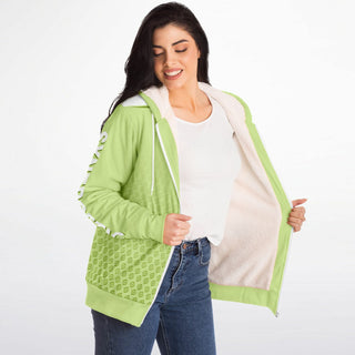 Womens Microfleece Ziphoodie - Harmony Green - Synergetic Heroes