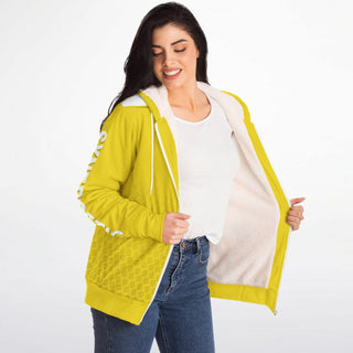 Womens Microfleece Ziphoodie - Yellow Sun - Synergetic Heroes