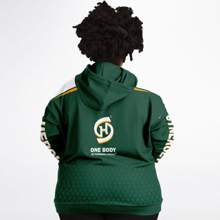 Womens Plus-size Hoodie - Emerald Green - Synergetic Heroes