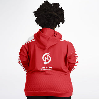 Womens Plus-size Hoodie - Fire Red - Synergetic Heroes