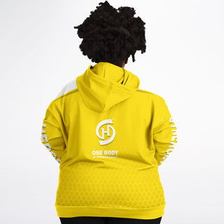 Womens Plus-size Hoodie - Yellow Sun - Synergetic Heroes