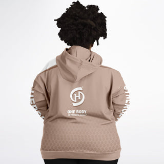 Womens Plus-size Hoodie - Taupe Stone - Synergetic Heroes