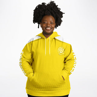 Womens Plus-size Hoodie - Yellow Sun - Synergetic Heroes