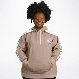 Womens Plus-size Hoodie - Taupe Stone - Synergetic Heroes