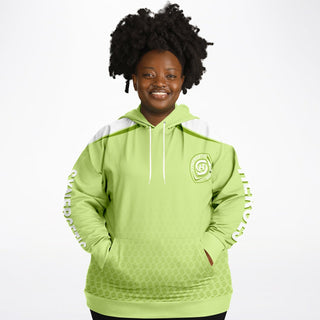 Womens Plus-size Hoodie - Harmony Green - Synergetic Heroes