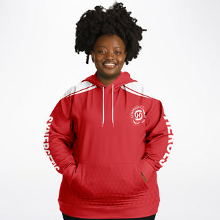 Womens Plus-size Hoodie - Fire Red - Synergetic Heroes