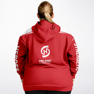 Womens Plus-size Hoodie - Fire Red - Synergetic Heroes