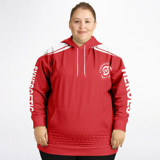 Womens Plus-size Hoodie - Fire Red - Synergetic Heroes