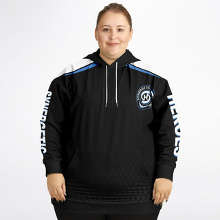 Womens Plus-size Hoodie - Obsidian Black - Synergetic Heroes