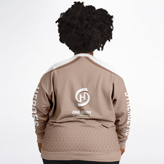 Womens Athletic Plus-size Sweatshirt - Taupe Stone