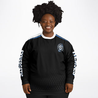 Womens Athletic Plus-size Sweatshirt - Obsidian Black