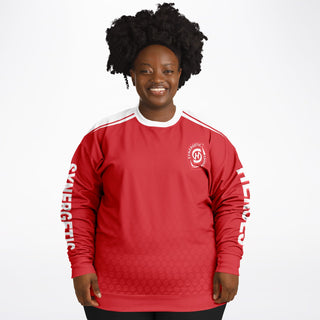 Womens Athletic Plus-size Sweatshirt - Fire Red