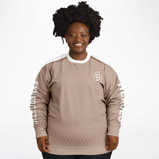 Womens Athletic Plus-size Sweatshirt - Taupe Stone