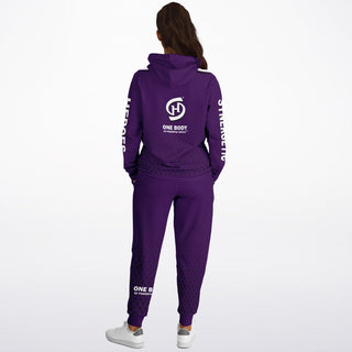 Womens Hoodie & Lettered Jogger - Purple Shield