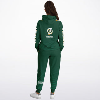 Womens Lettered Hoodie & Jogger - Emerald Green - Synergetic Heroes