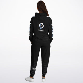 Womens Lettered Hoodie & Jogger - Obsidian Black - Synergetic Heroes