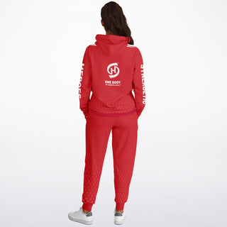 Womens Hoodie & Jogger - Fire Red - Synergetic Heroes