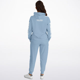 Womens Hoodie & Lettered Jogger - Angel Blue