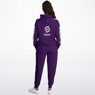 Womens Hoodie & Emblem Jogger - Purple Shield