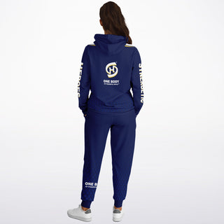 Womens Lettered Hoodie & Jogger - Midnight Blue - Synergetic Heroes