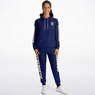 Womens Lettered Hoodie & Jogger - Midnight Blue - Synergetic Heroes