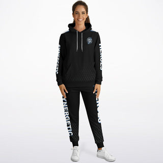 Womens Lettered Hoodie & Jogger - Obsidian Black - Synergetic Heroes