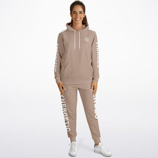 Womens Lettered Hoodie & Jogger - Taupe Stone - Synergetic Heroes