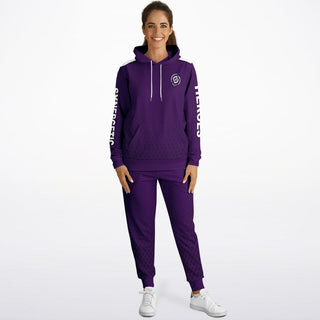 Womens Hoodie & Emblem Jogger - Purple Shield