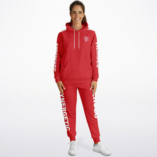 Womens Lettered Hoodie & Jogger - Fire Red - Synergetic Heroes