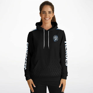 Womens Hoodie - Obsidian Black - Synergetic Heroes