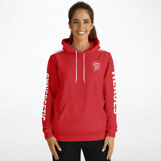 Womens Hoodie - Fire Red - Synergetic Heroes