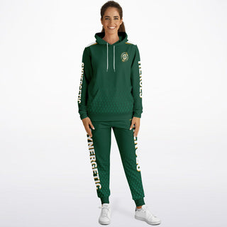 Womens Lettered Hoodie & Jogger - Emerald Green - Synergetic Heroes