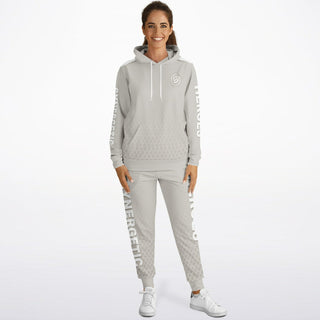 Womens Lettered Hoodie & Jogger - Jade White - Synergetic Heroes