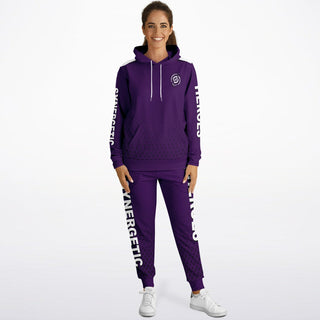 Womens Hoodie & Lettered Jogger - Purple Shield