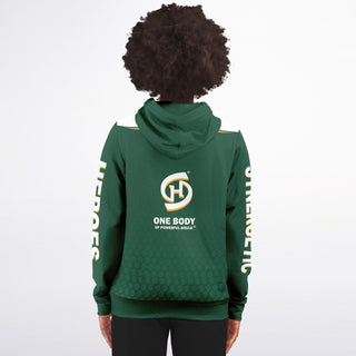 Womens Zip-Up Hoodie - Emerald Green - Synergetic Heroes