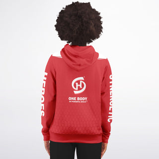 Womens Zip-Up Hoodie - Fire Red - Synergetic Heroes