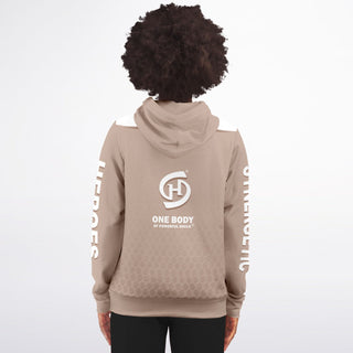 Womens Zip-Up Hoodie - Taupe Stone - Synergetic Heroes