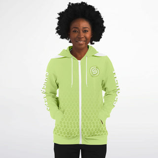 Womens Zip-Up Hoodie - Harmony Green - Synergetic Heroes