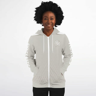 Womens Zip-Up Hoodie - Jade White - Synergetic Heroes